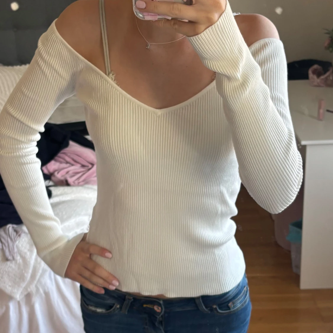 Ribbad thight tröja - 1