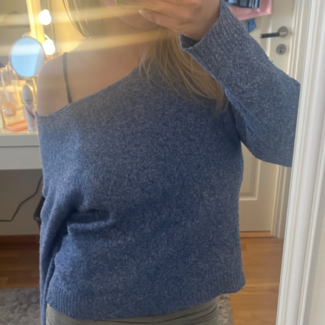 Blå stickad tröja från Vero Moda - 1