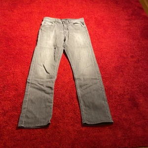 Grå Replay Thad jeans straight fit - Säljer ett par gråa Replay Thad jeans med klassisk femficksdesign och raka ben. Jeansen har snyggt tvättad look och diskreta sömmar på bakfickorna. Perfekta för dig som gillar en enkel och stilren vibe. Materialet är mjukt jeans-tyg.