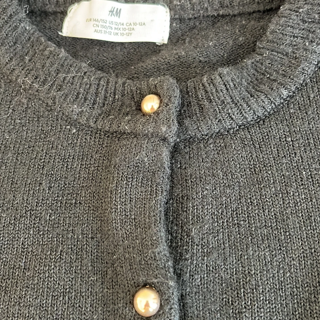 Svart stickad kofta från H&M - 4