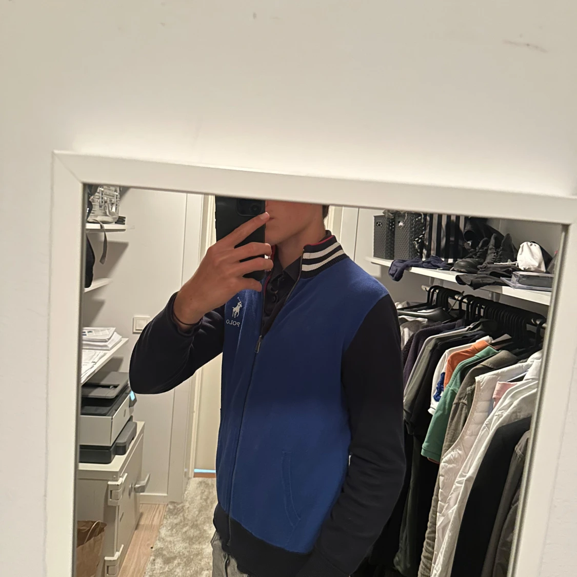 Ralph Lauren ziptröja röd och marinblå - 4