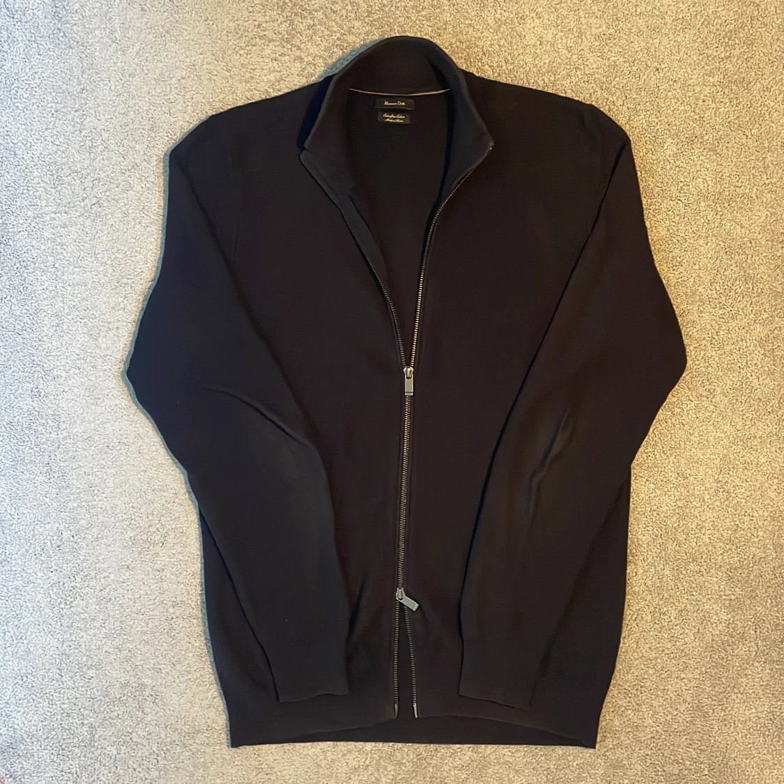 mörkblå helzip från Massimo Dutti - 1