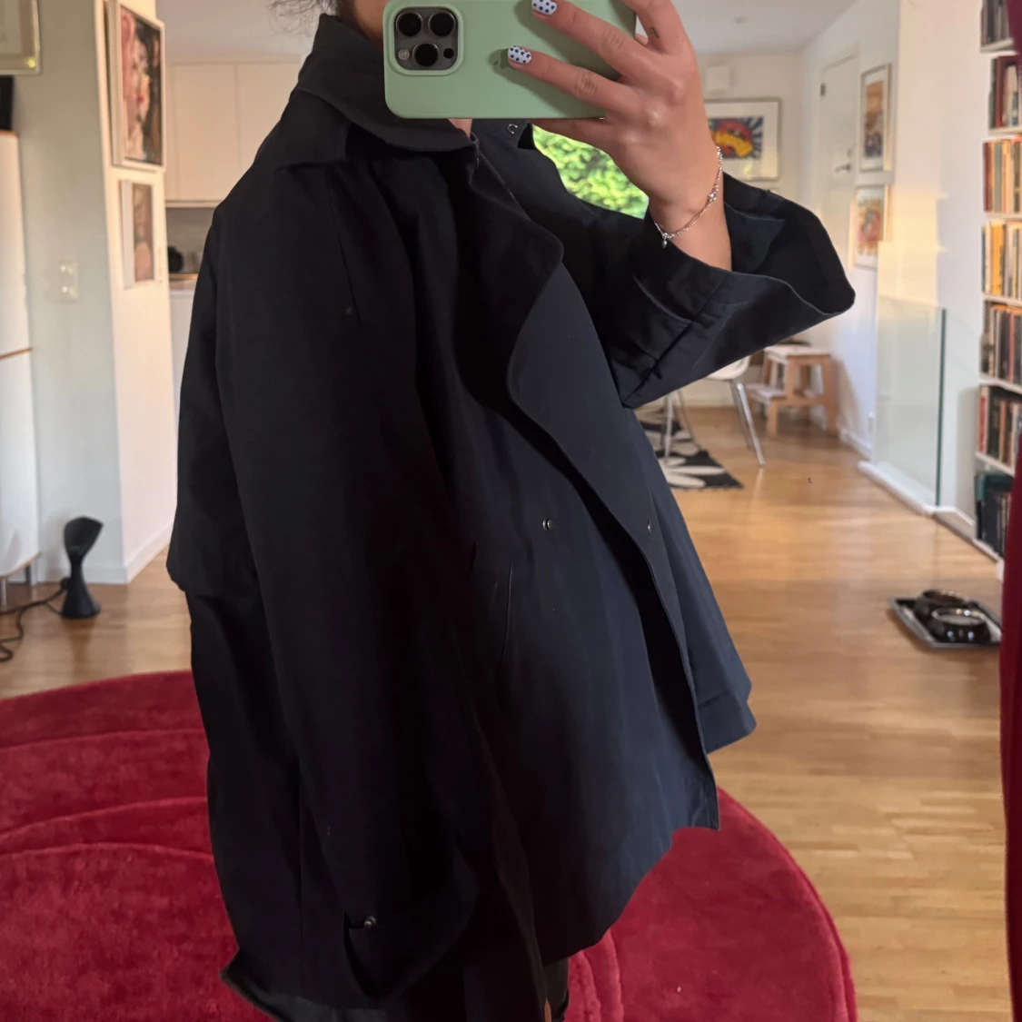 Blå  trenchcoat från Massimo Dutti - 3