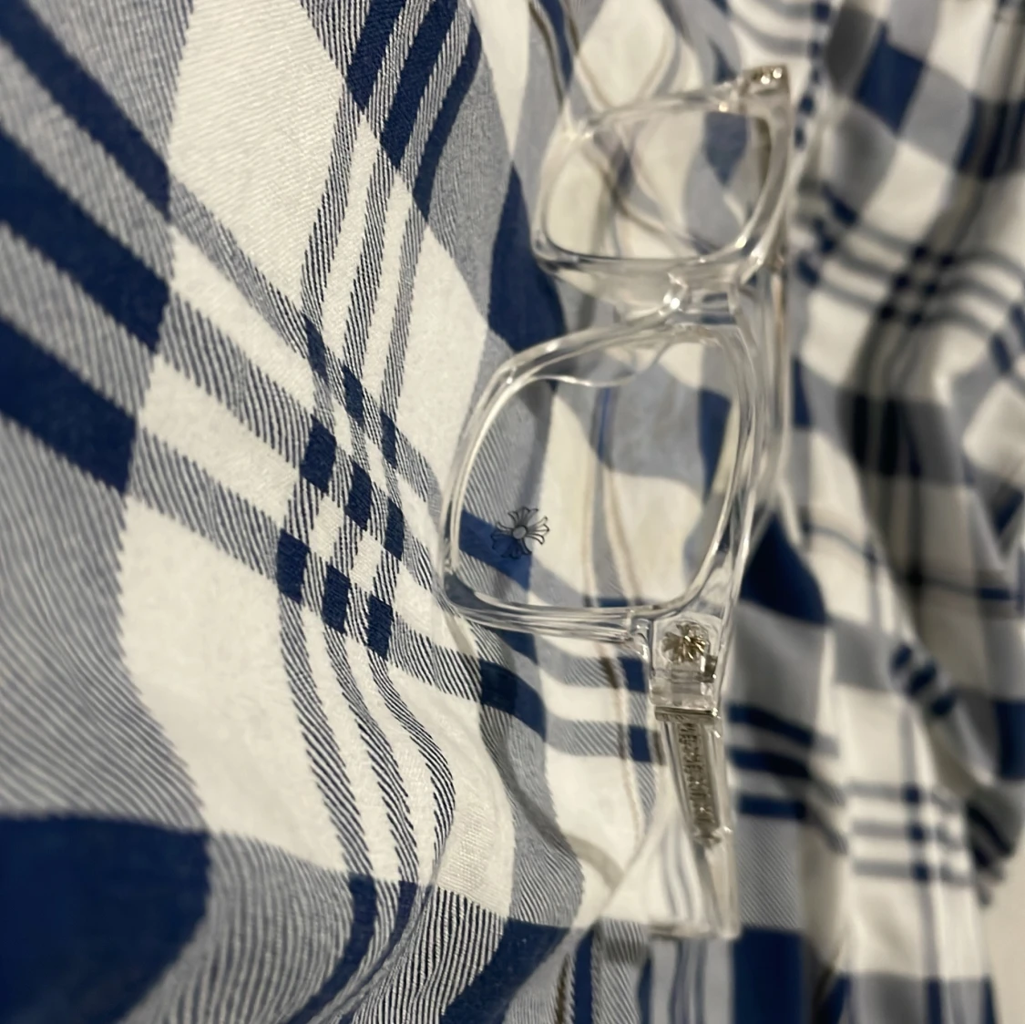 Klara transparenta glasögon med blommor - 1