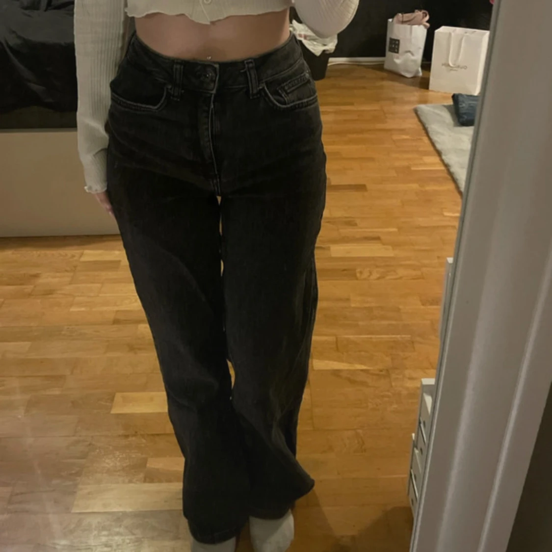 Highwaisted straight petite jeans
