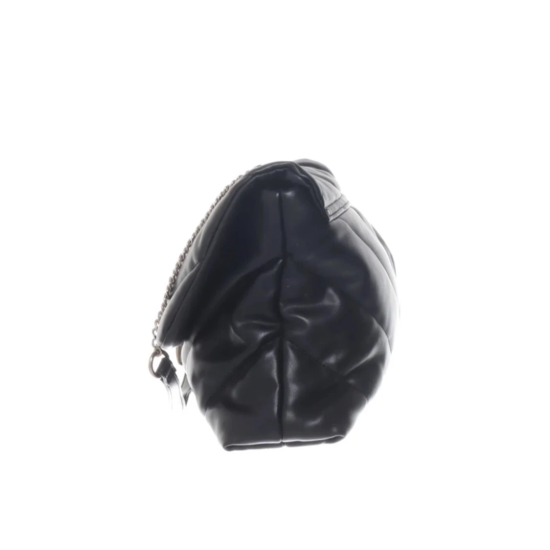 Svart quiltad axelväska med kedja - 1