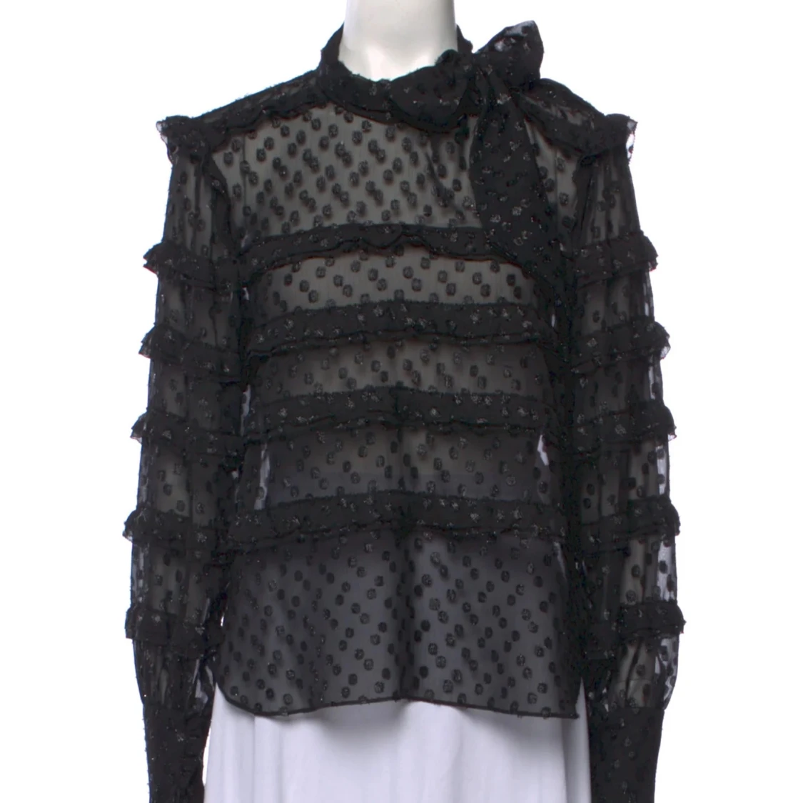 Isabel Marant svart genomskillnig chiffong blus 