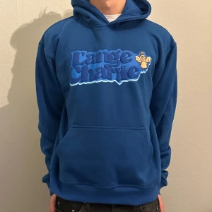Blå hoodie med tryck - skön L’ange Charlie hoodie! 