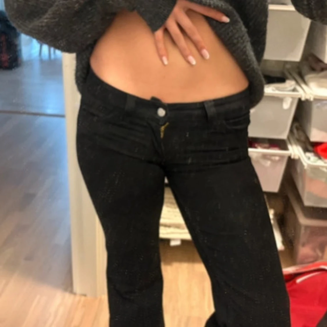 Svarta bootcut jeans - 3