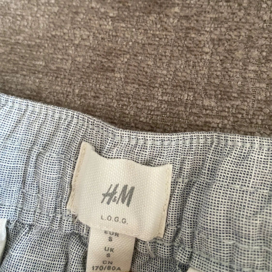 Ljusgrå linne/bomull byxor - 2