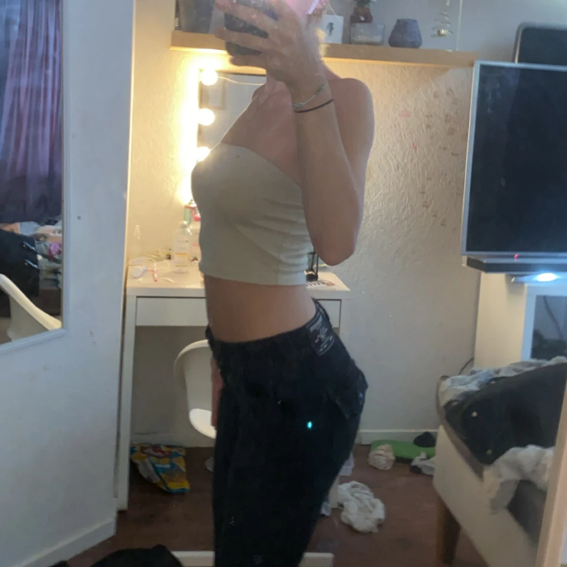 Svarta mid waist byxor från true religon - 2