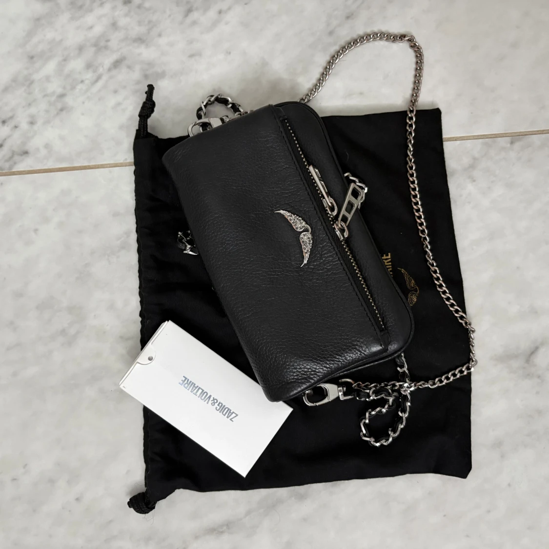 Svart Zadig & Voltaire axelväska i skinn