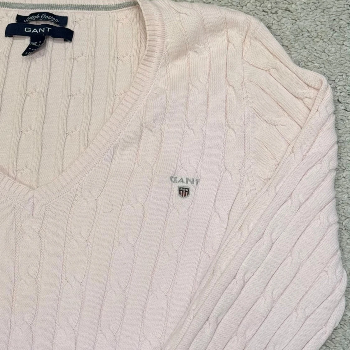 Ljusrosa Kabelstickad Tröja från Gant - 2