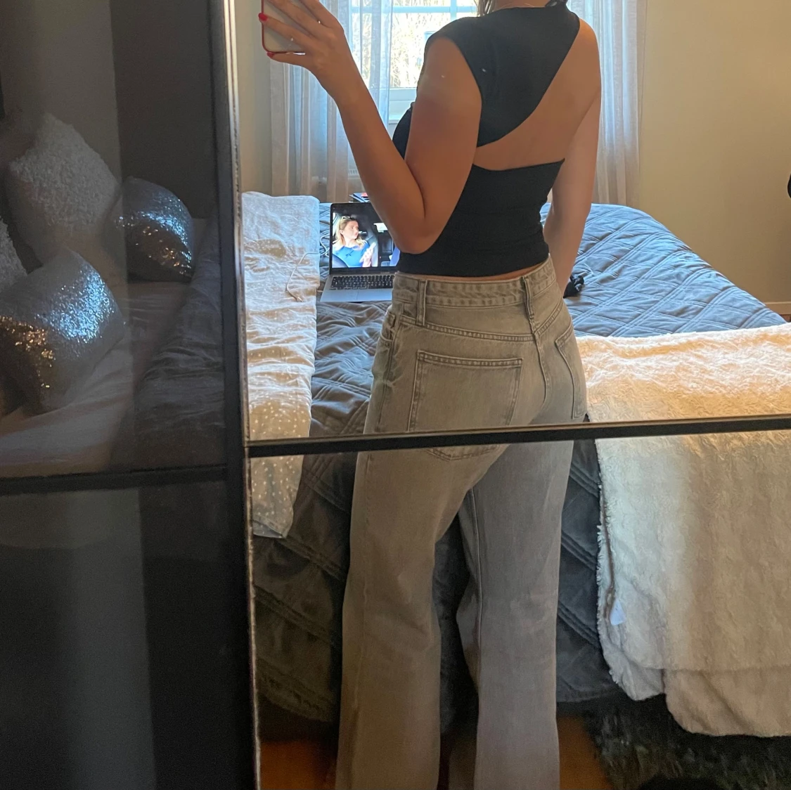 Svart oneshoulder topp - 2