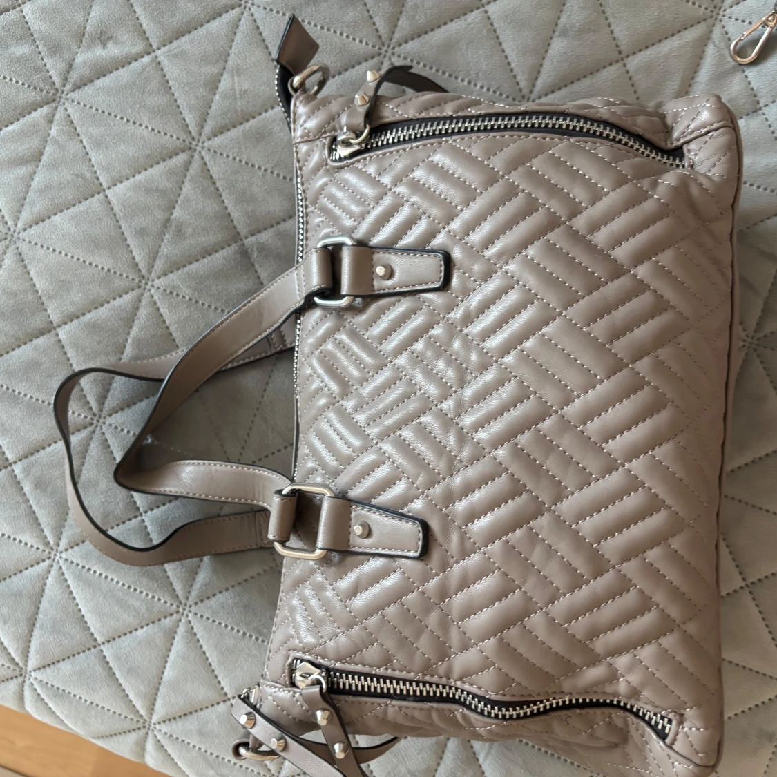 Grå grön don donna väska med dragkedjor - 1