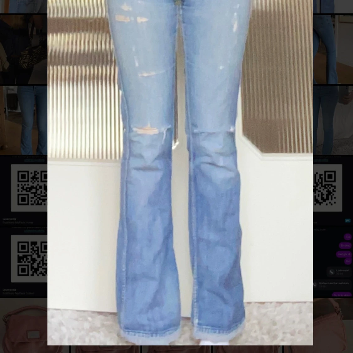 Blå bootcut jeans - 4