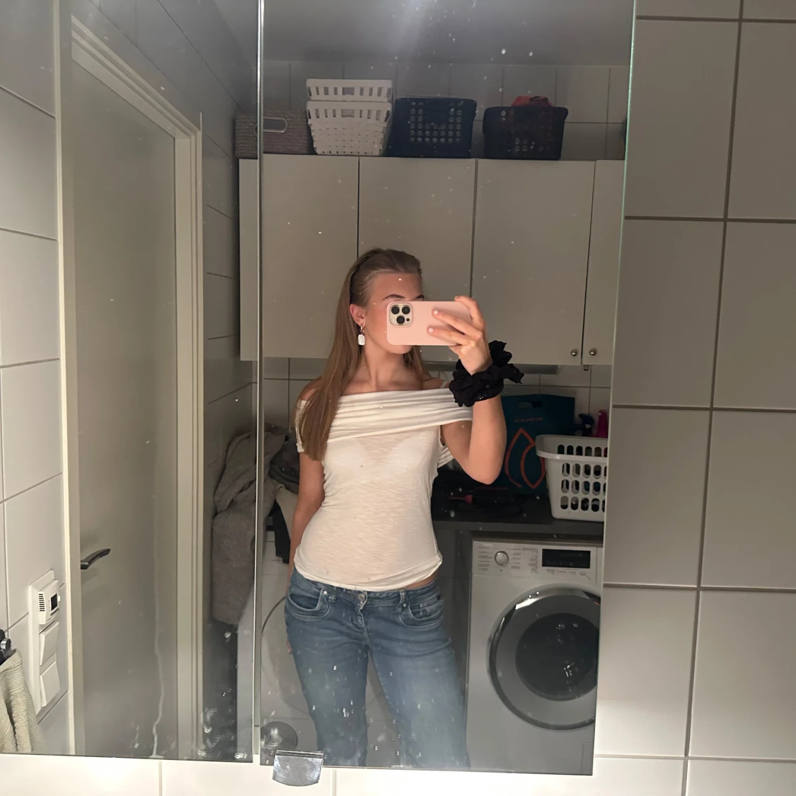 Vit offshoulder topp - 1