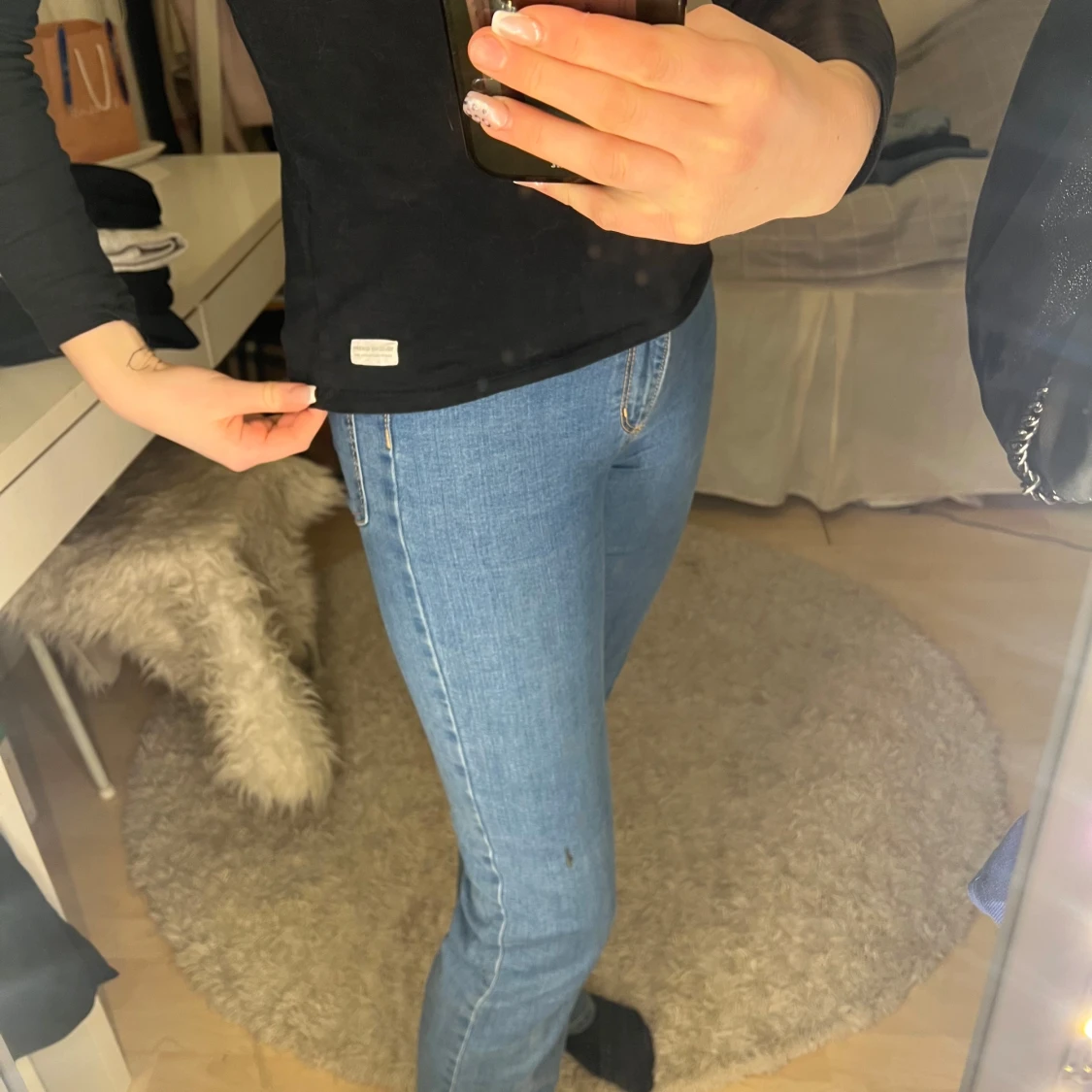 Blå bootcut jeans - 1