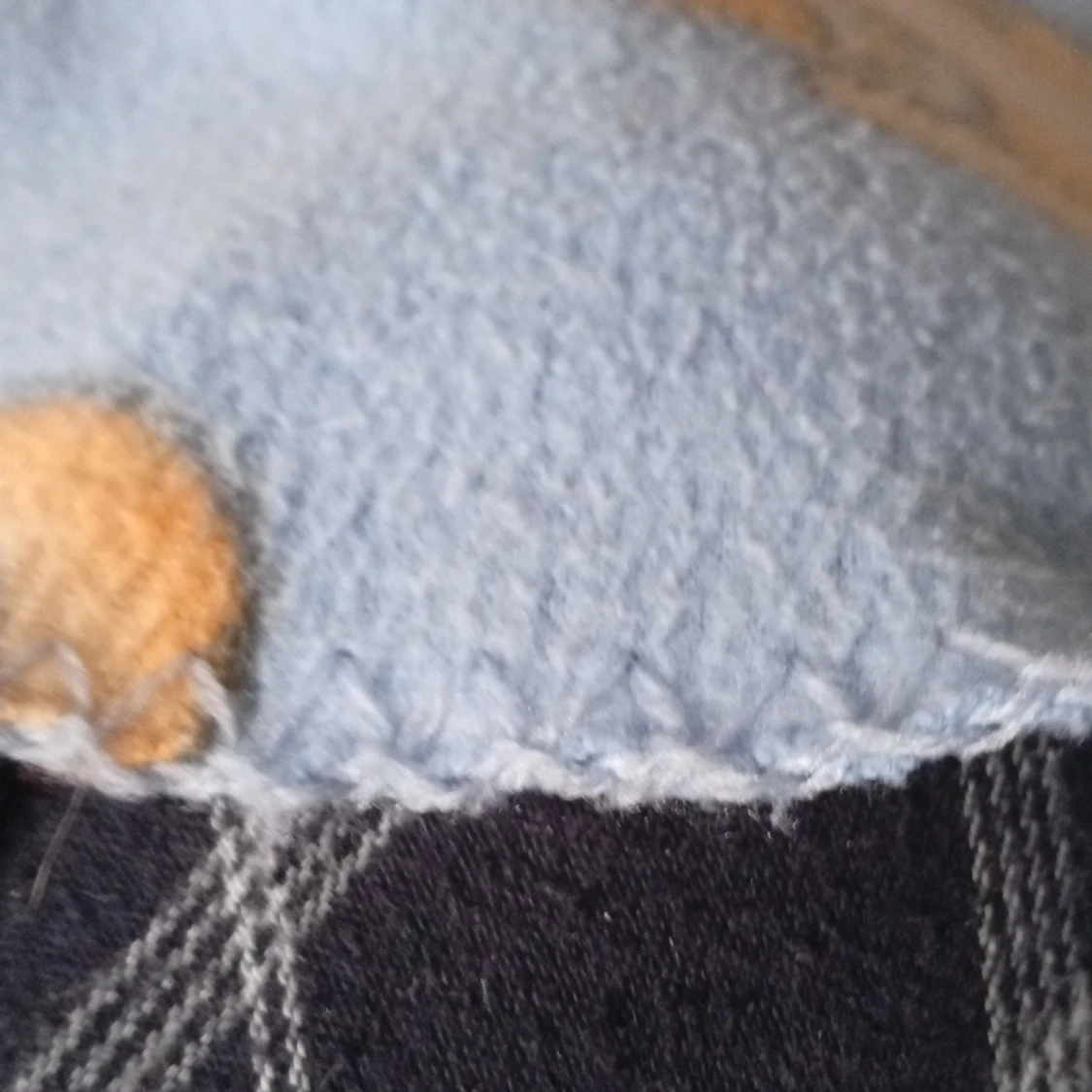 Blå fleece filt med nallemönster - 1