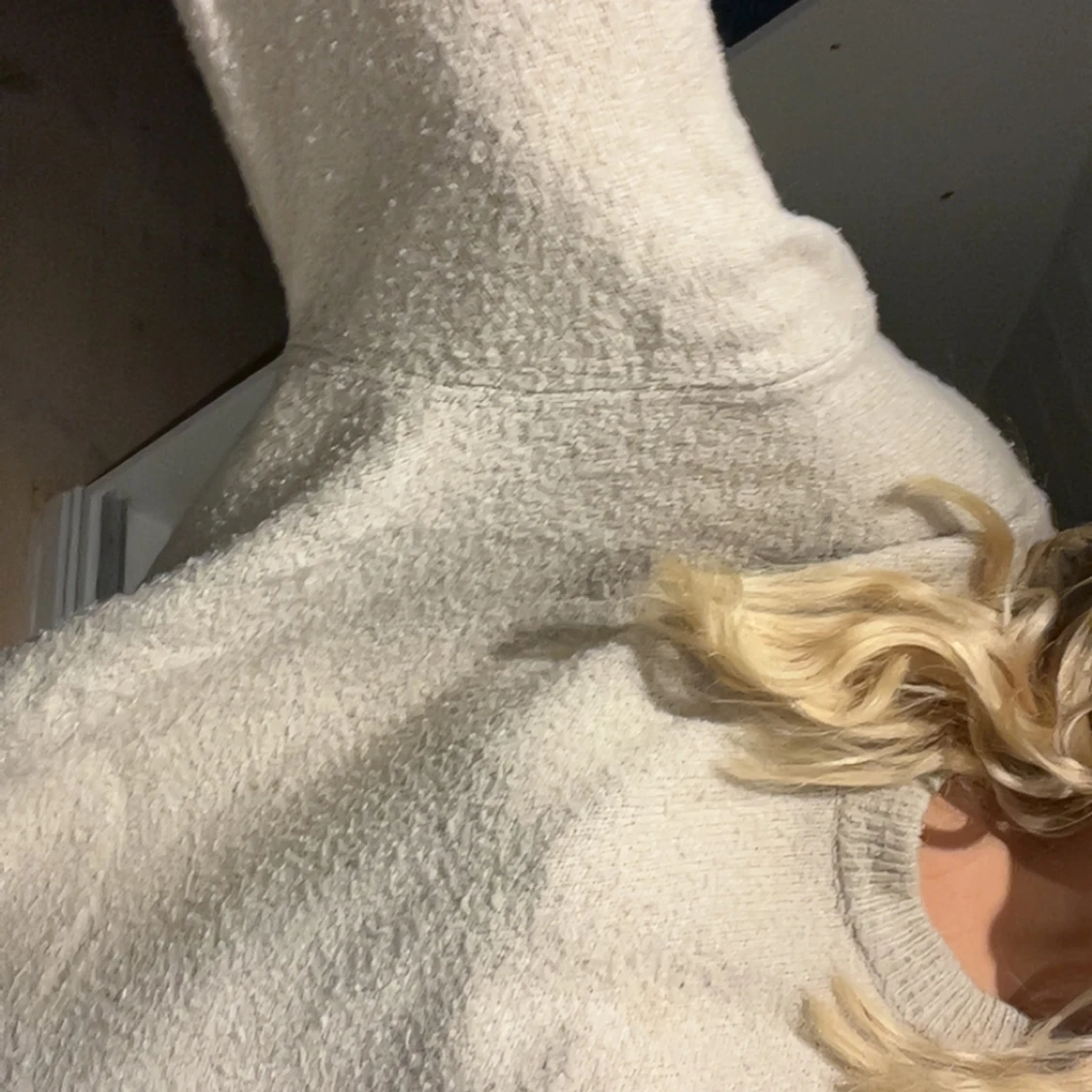 Beige oversized fleece-tröja - 2