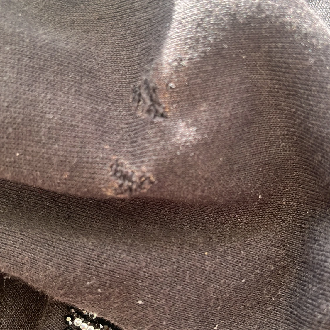 Svart Rhinestone Zip up - 2