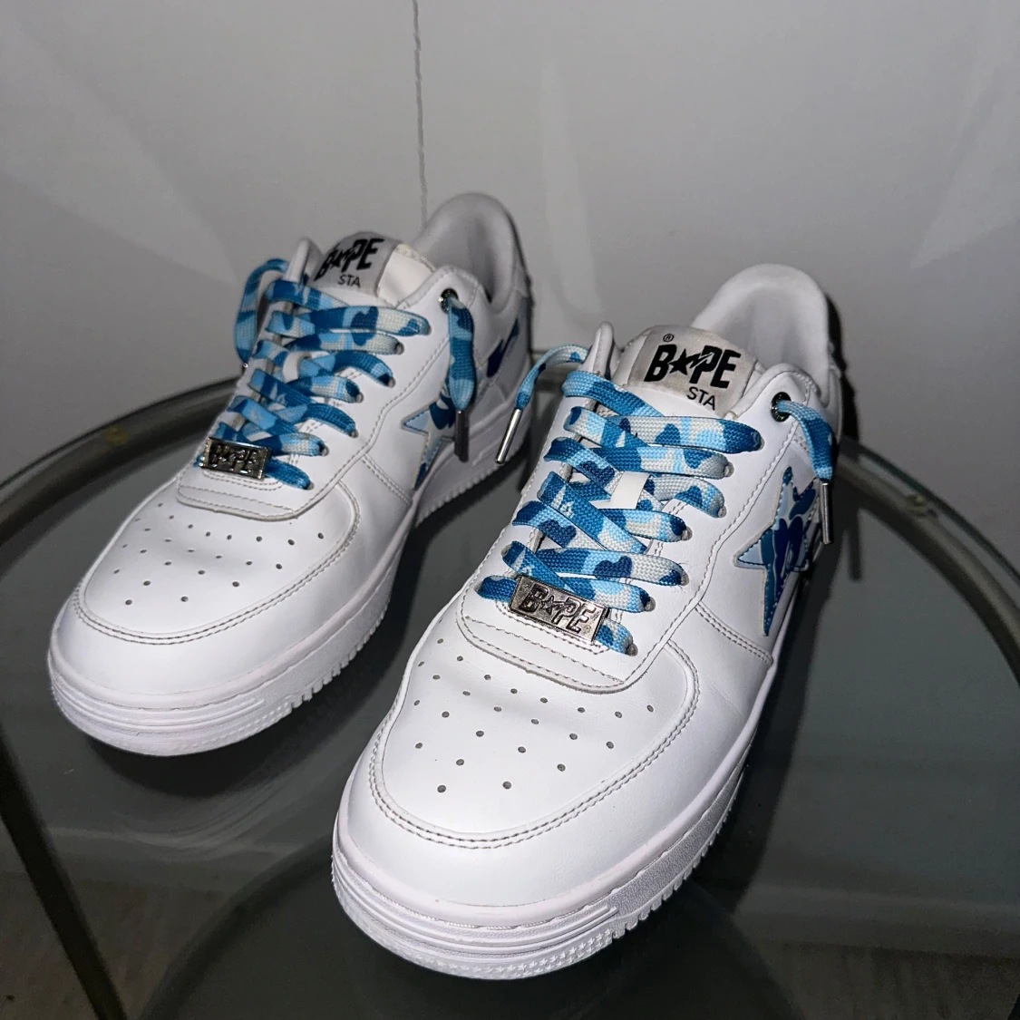 BAPE STA vita sneakers med blå camo - 3