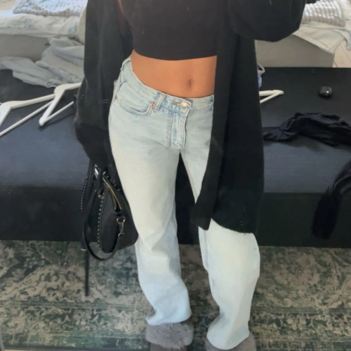 Ljusblå straight jeans