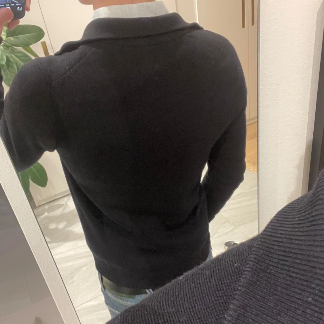 Svart cardigan jacka med dragkedja - 2