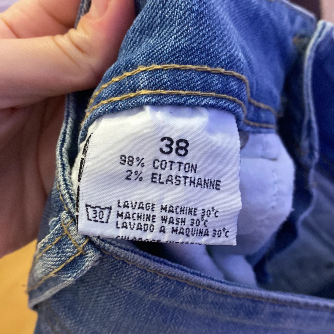 Blå lågmidjade jeans från Monday - 4