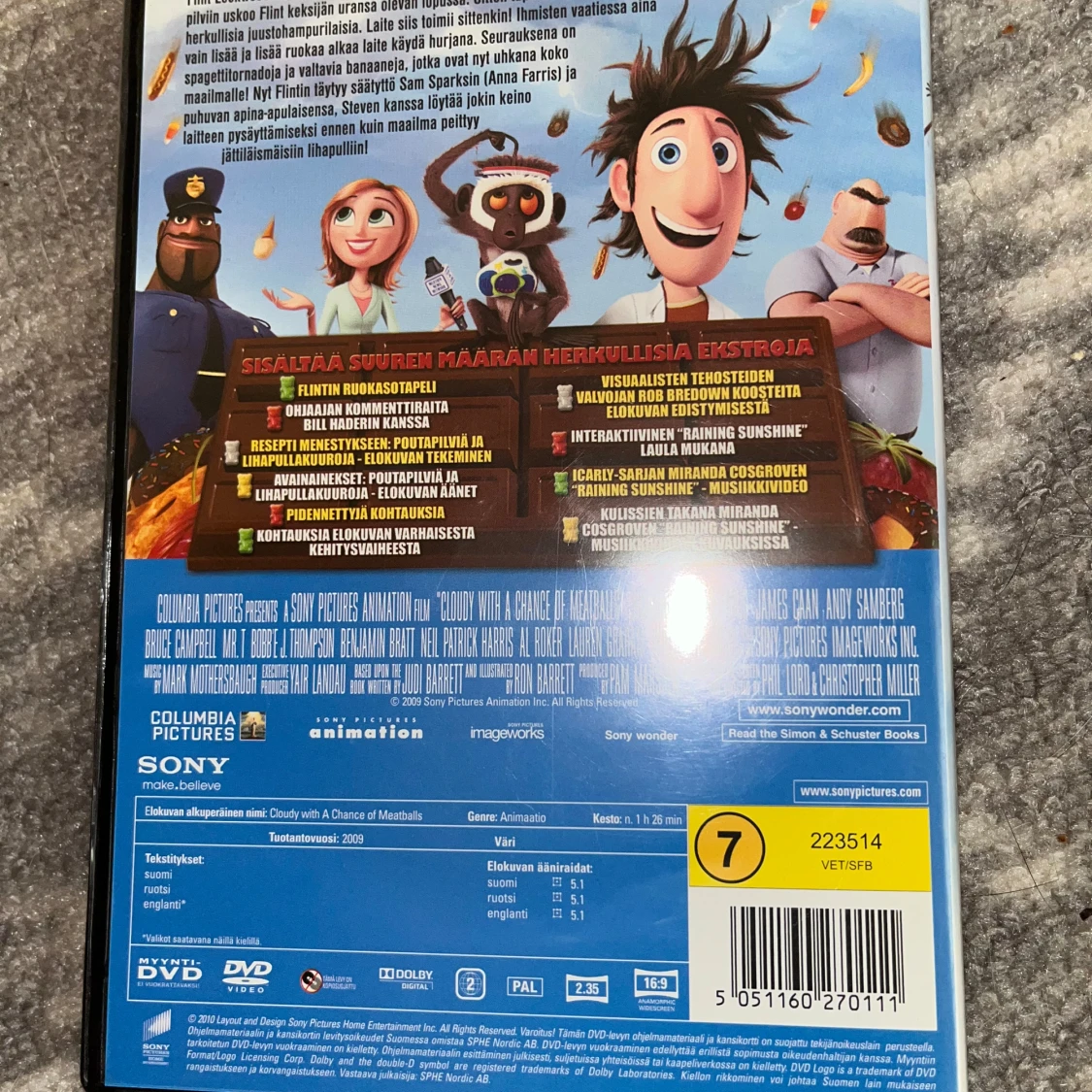 Poutapilviä ja lihapullakuuroja dvd - 1