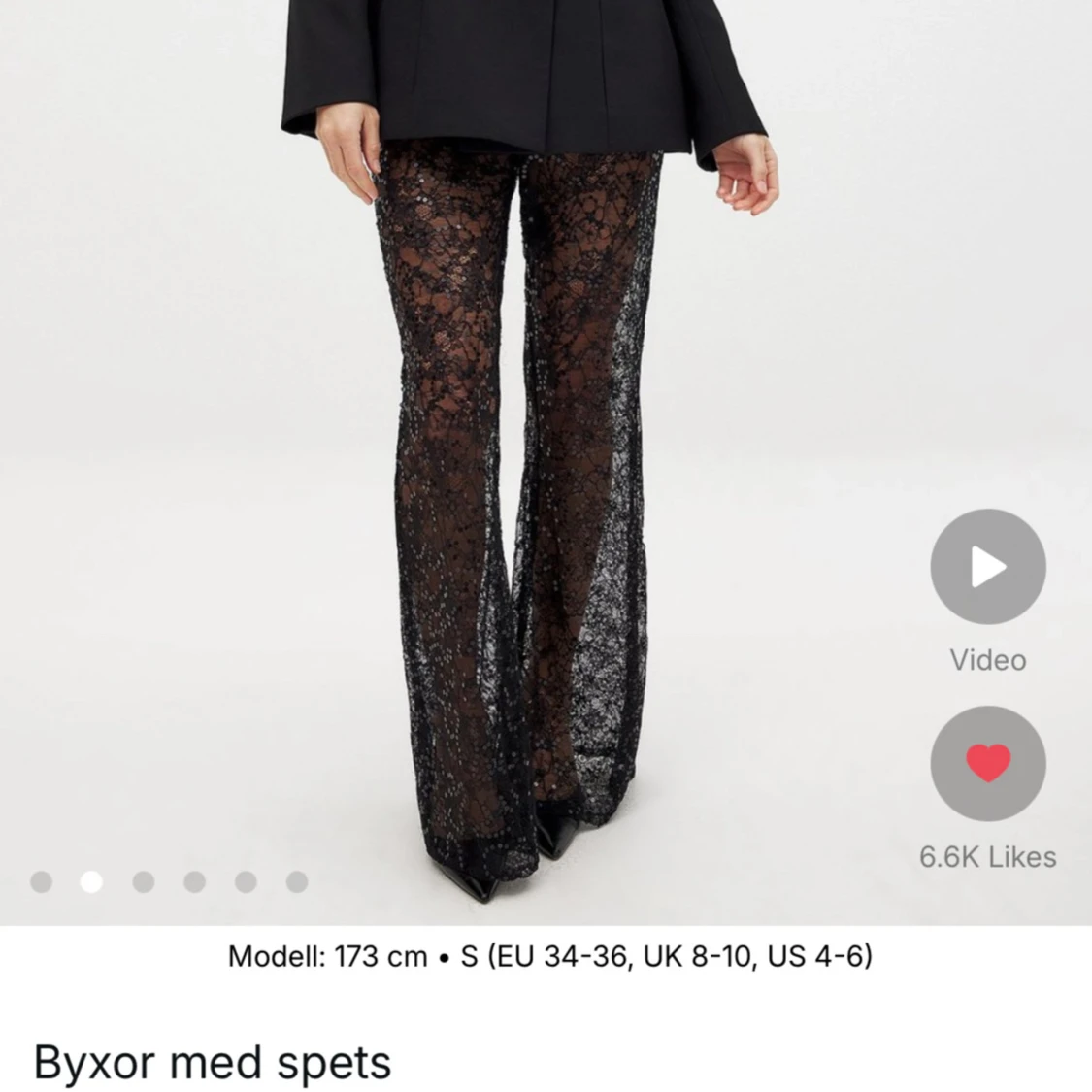 Svarta byxor med spets