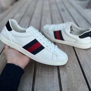 Gucci skor - Gucci ace skor | Skick 8.7/10 | EU 44 | Box, dustbag och kort medföljer! | Pris: 2599kr | Vid frågor eller funderingar så är det bara att höra av sig! Följare får bättre pris! 
