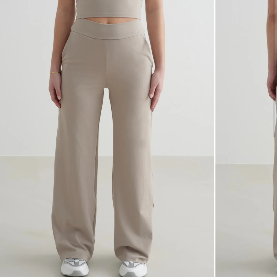 Aimn Sense Wide Petite Pants - Dark Clay