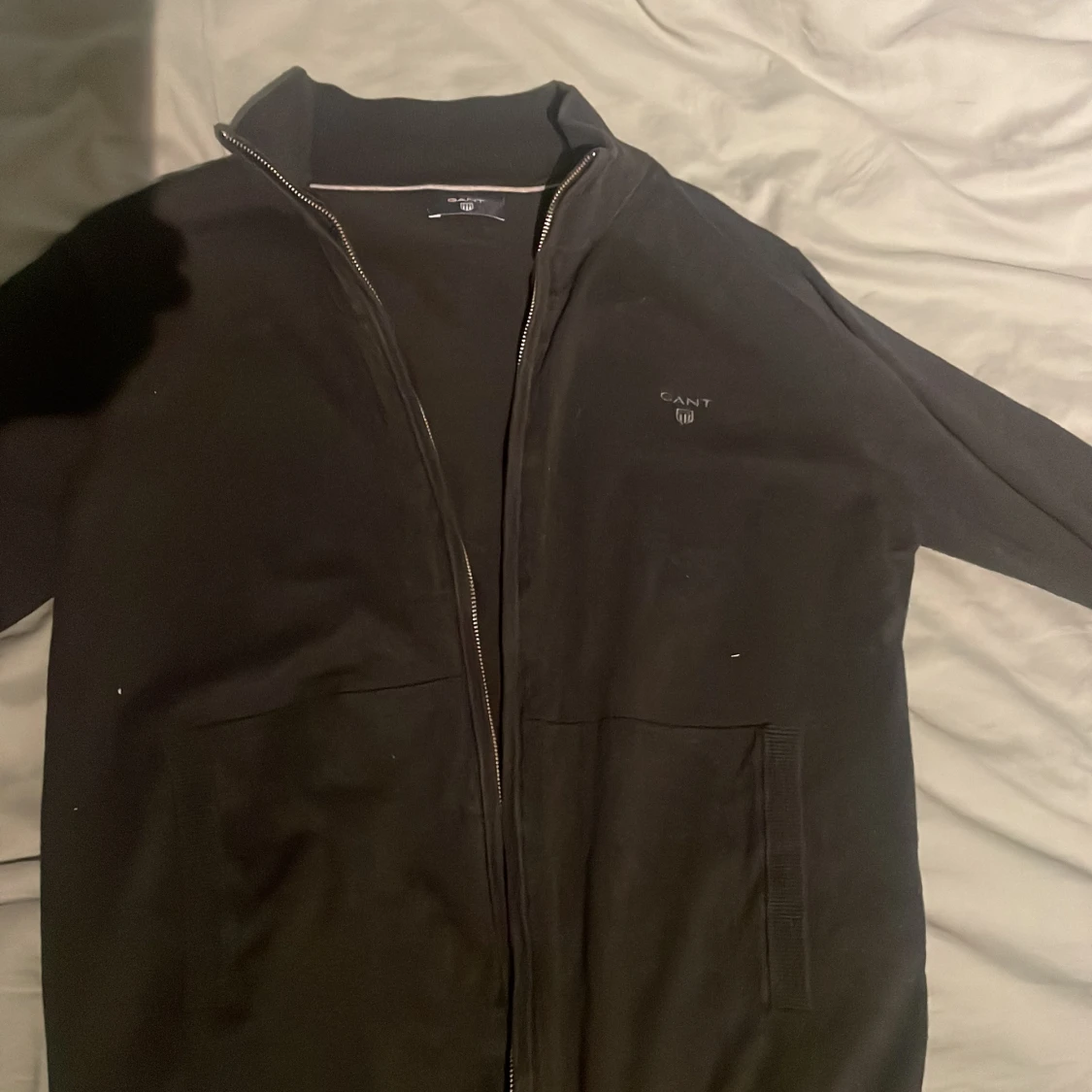 Svart ziptröja från Gant