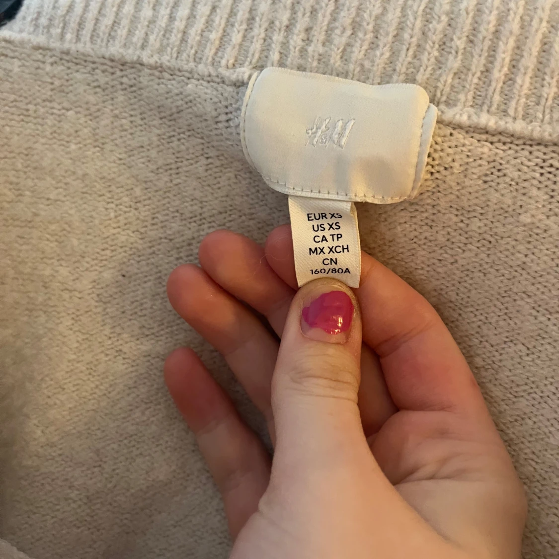 Offshoulder vit stickad tröja H&M  - 2