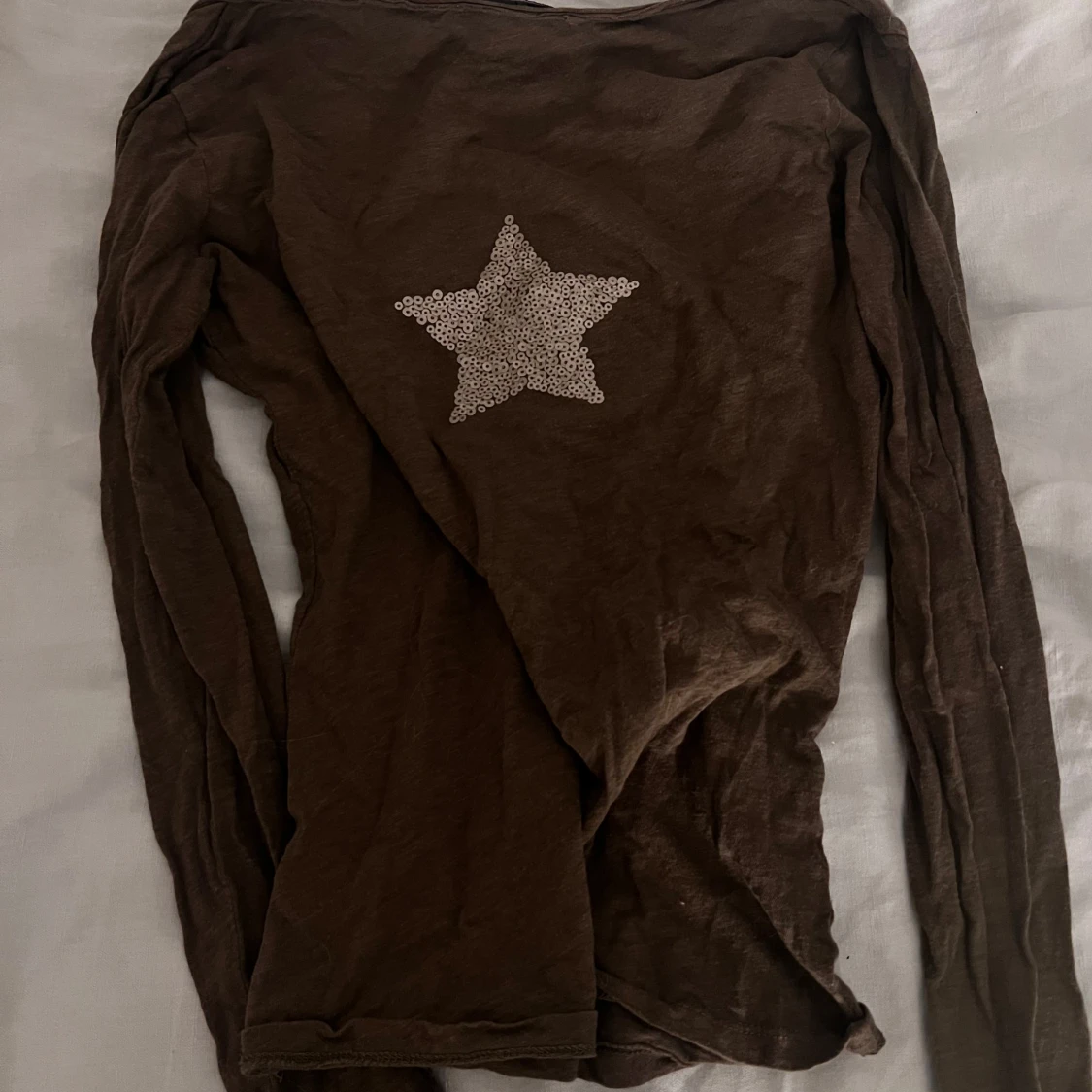 grå/grön långärmad topp med paljettstjärna - 3