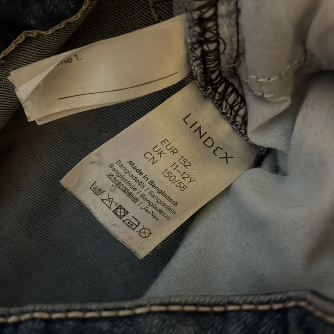 Blå bootcut jeans från Lindex, stl 152 - 3