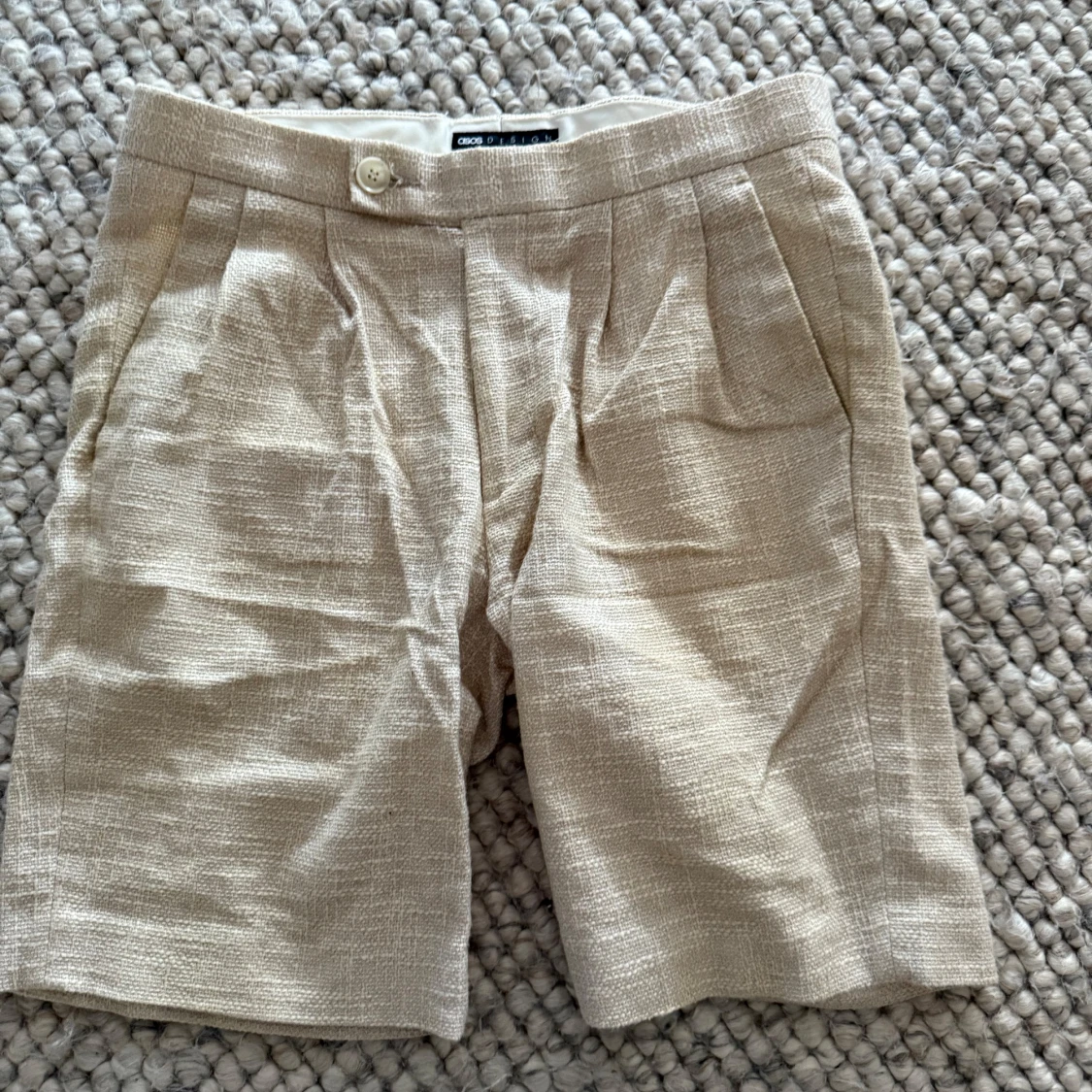 Beiga linneshorts - 2