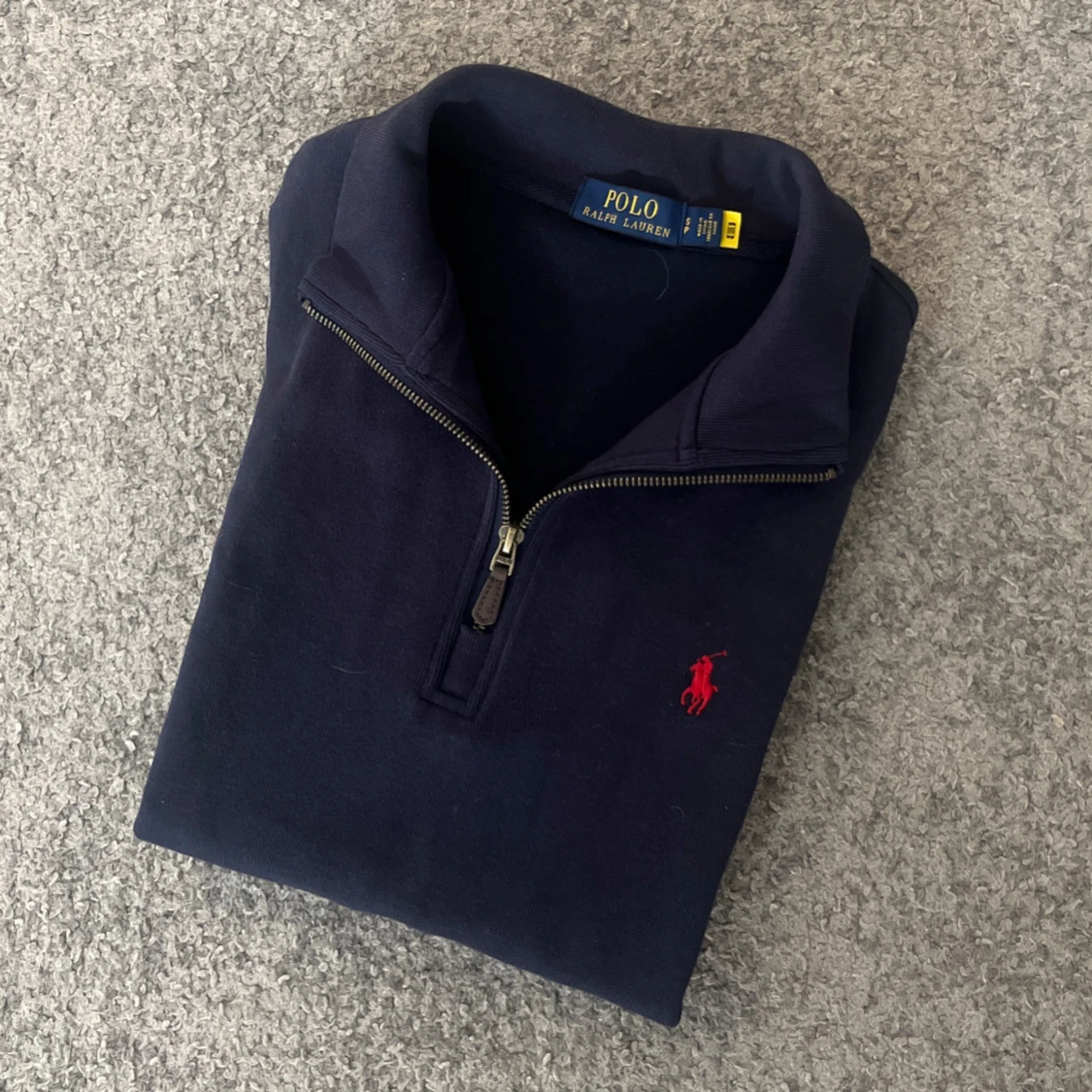 Mörkblå tröja med dragkedja från Ralph Lauren