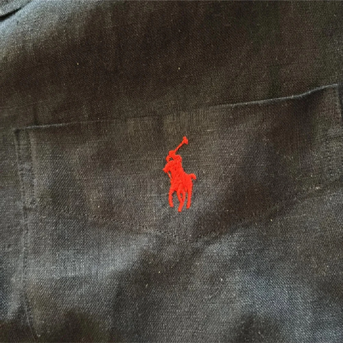 Mörkblå linneskjorta Polo Ralph Lauren - 3