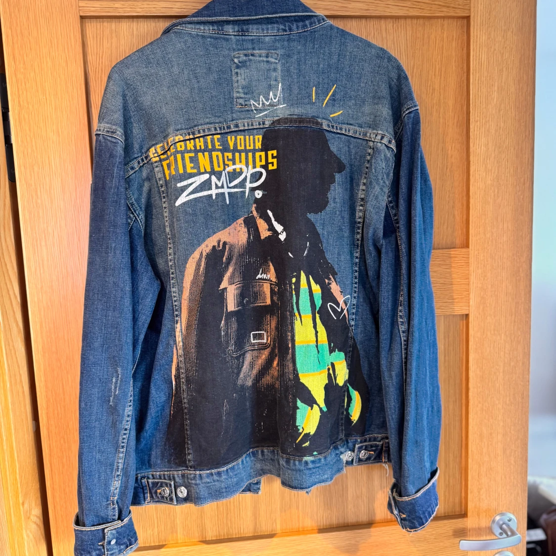 Zara jeansjacka med tryck bak - 2