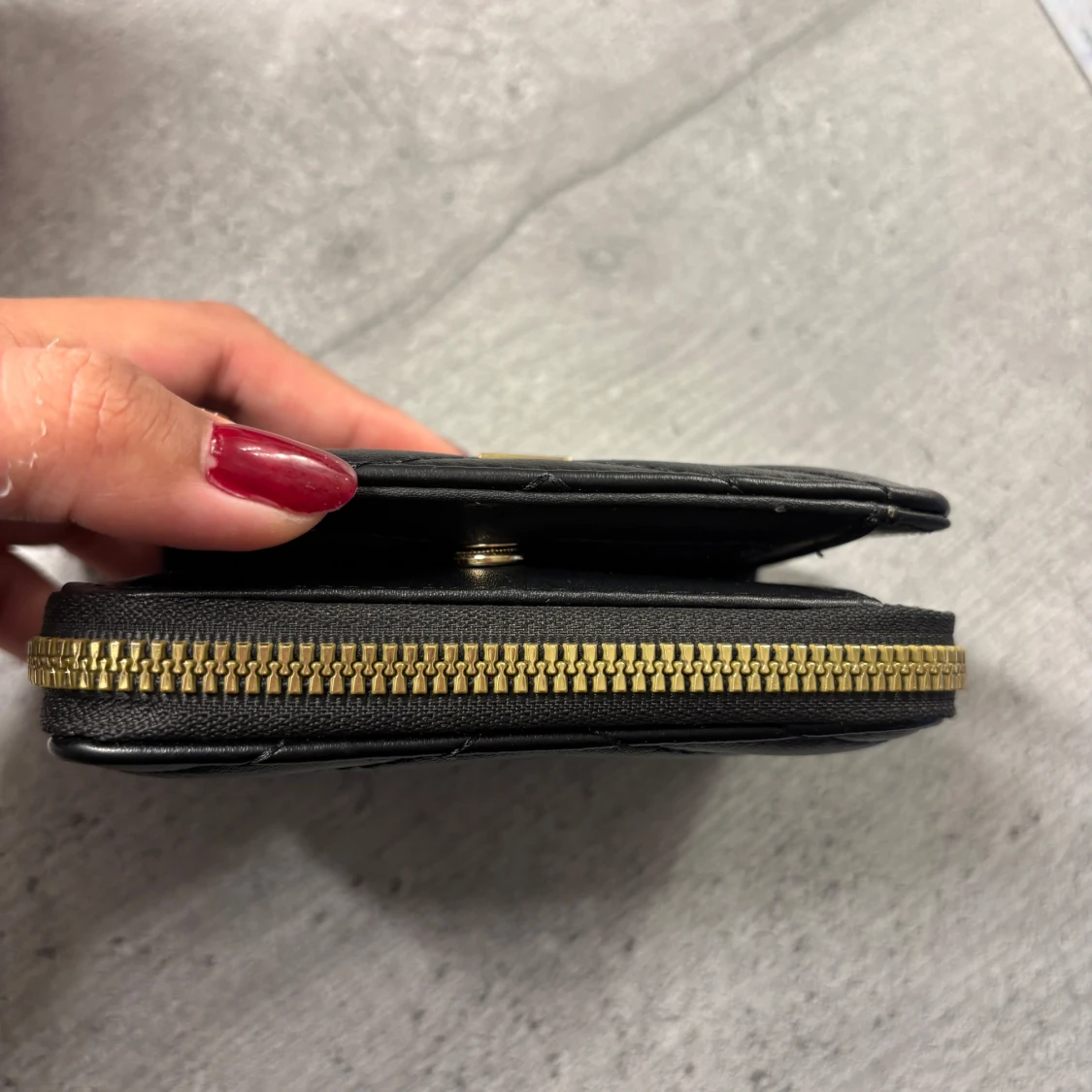 Svart quiltad plånbok YSL-inspirerad - 1