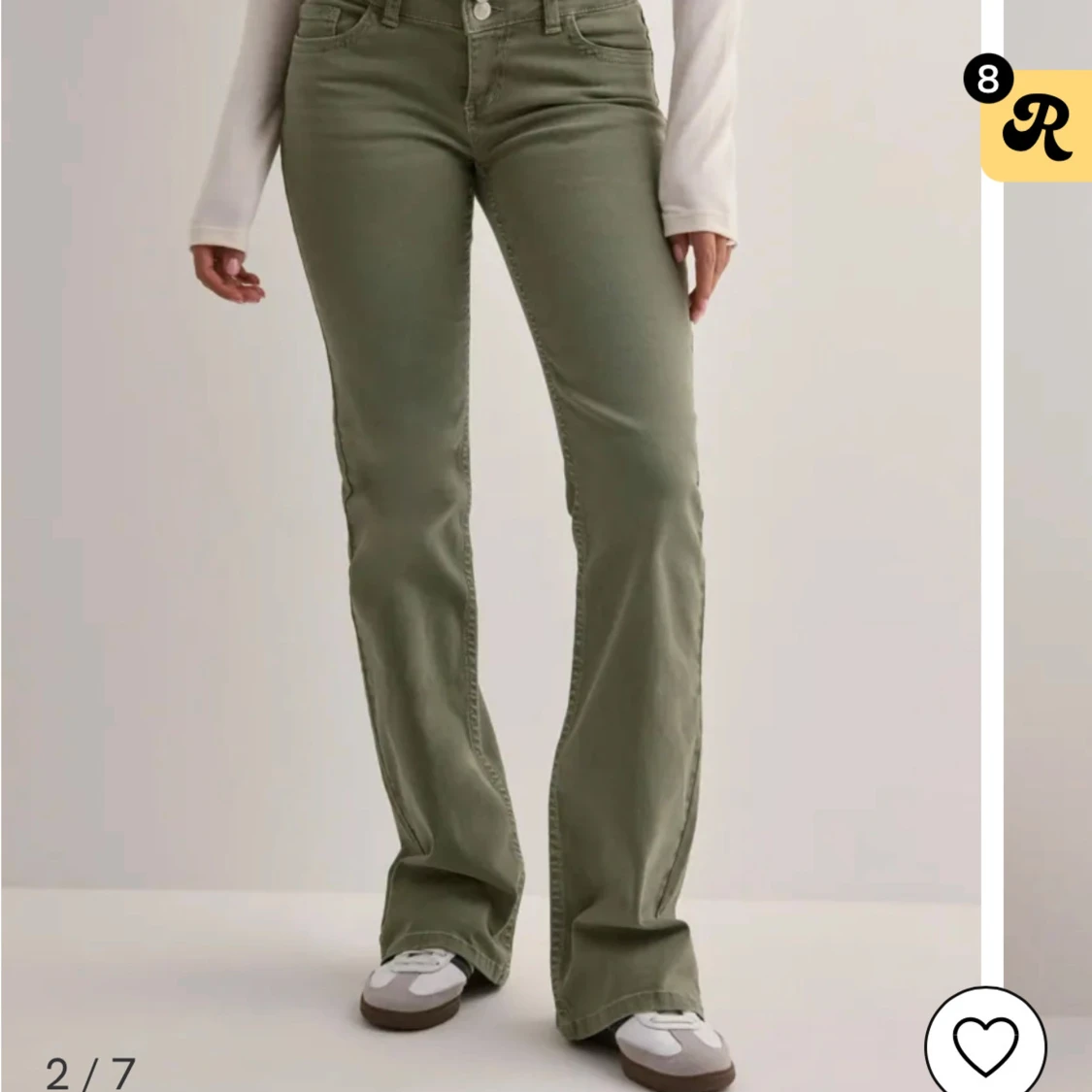 Olivgröna bootcut jeans