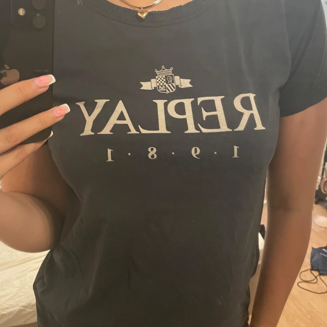 Svart Replay t-shirt med tryck