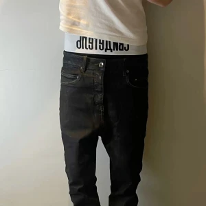 Black wide legs waxed out jeans  - Wide legs , flared , waxed out 