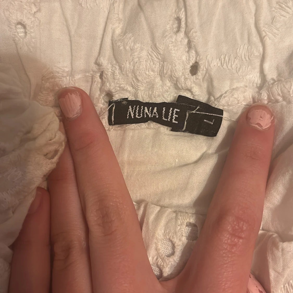 Vit broderad långkjol Nuna Lie - 1