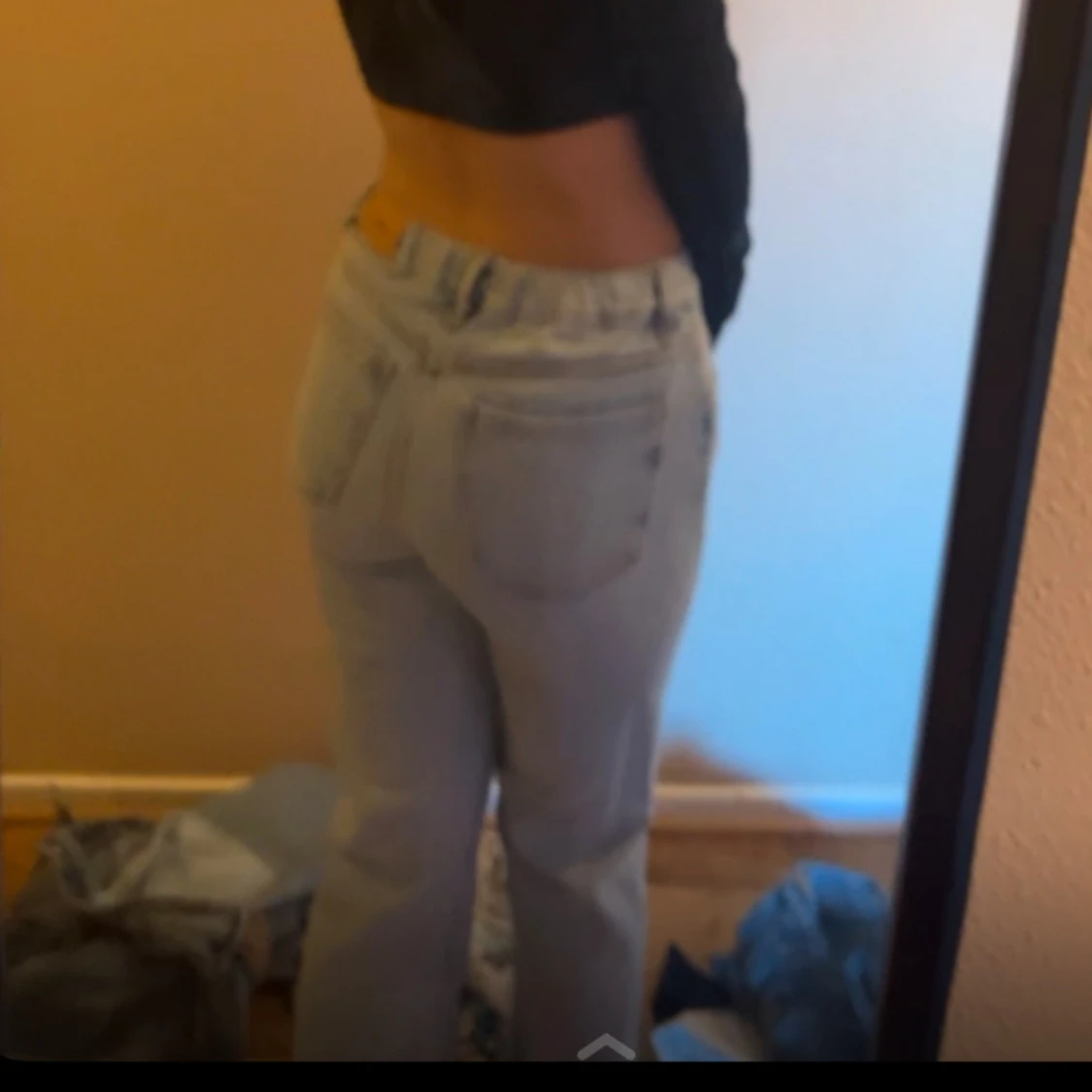 Ljusblå straight leg jeans - 1