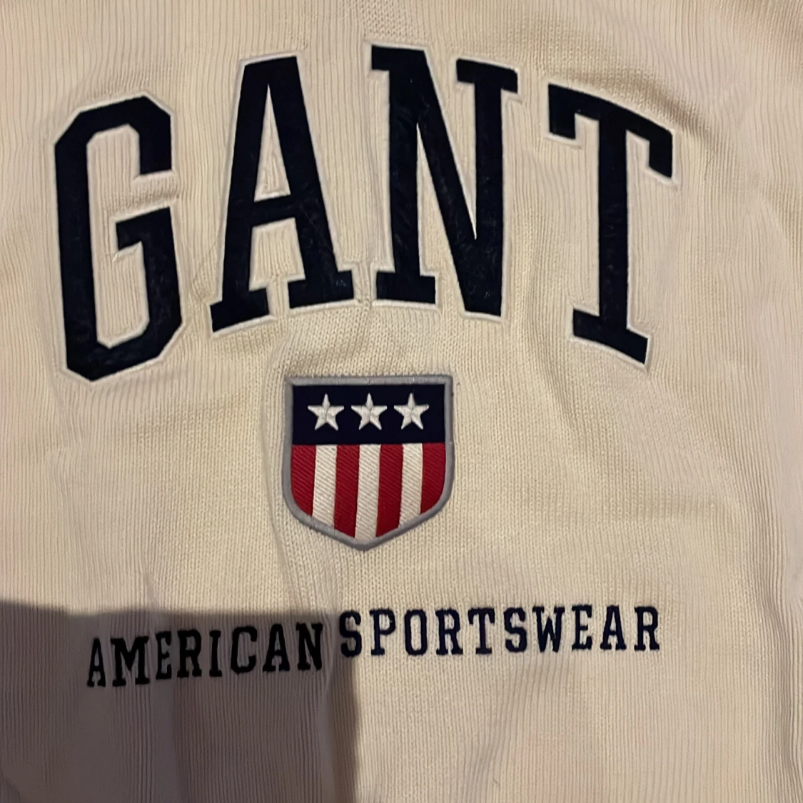 Beige stickad half zip tröja från GANT - 3