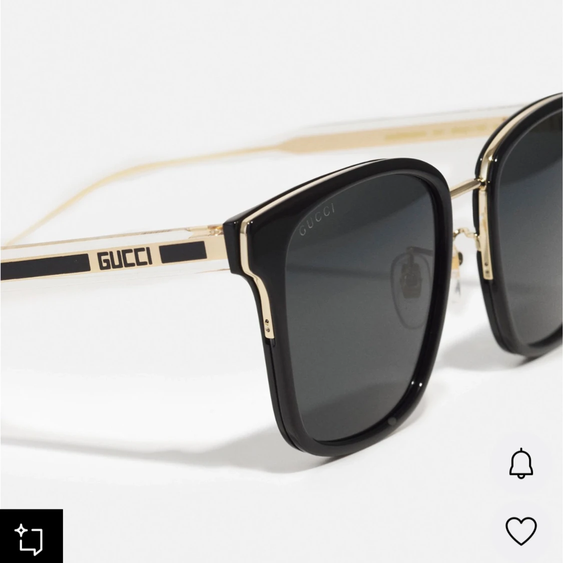 Gucci Svarta Solglasögon med Gulddetaljer - 4