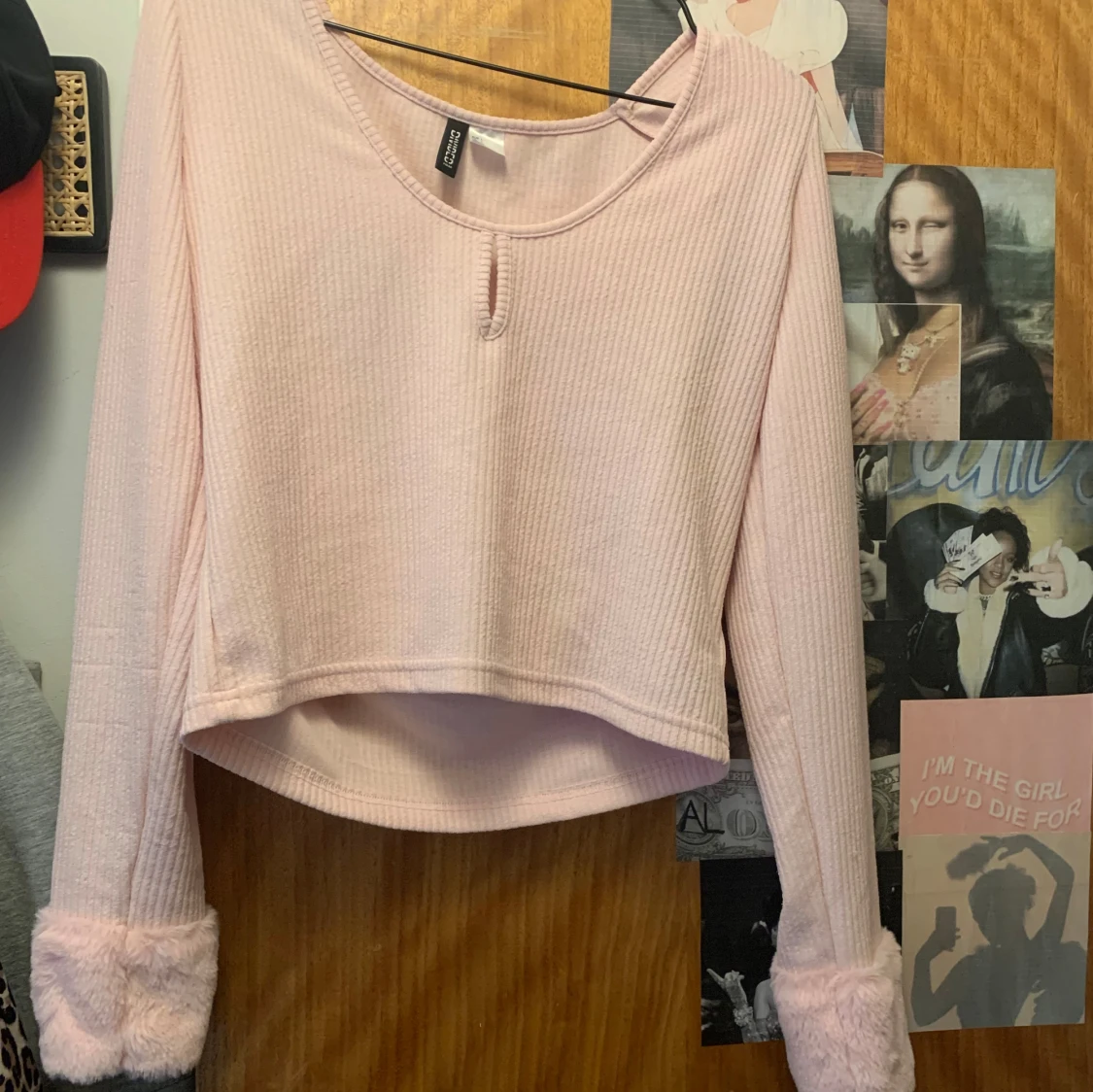 Ljusrosa ribbad tröja från H&M Divided